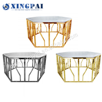 XINGPAI — table miroir en acier inoxydable, personnalisée, table de buffet de luxe, pour restaurant hôtel, vente directe d'usine