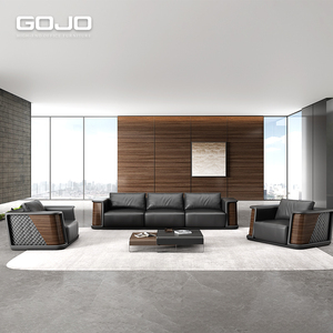 Juego de sofá de oficina de cuero rectangular moderno de Venta caliente muebles de sofá seccional directo de fábrica para recepción, uso de salón de negocios - Product Image 3