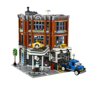 Modular Buildings 15042 Compatible 10264 Corner Garage 2569+pcs/set Model Building Blocks Bricks Kids Education Toys