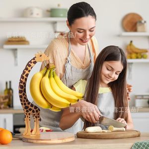 Creative Cartoon Wooden Fruit Rack Banana Holder Desktop Storage For Kitchen Living Room <b>Home</b> Decor - Product Image 1