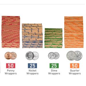 Envoltorios Planos de Papel Kraft de Diferentes Tamaños para Monedas, 100 Cuartos, 50 Centavos, 50 Monedas de Cinco Centavos y 50 Monedas de Diez Centavos, Tipo de Producto: Billetes - Product Image 3