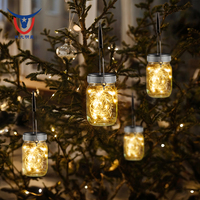 Vente chaude En Plein Air Étanche Mason Jar Solaire Lanterne Lumières 30 Ampoules Led Fée Étoile Luciole Solaire Couvercle Jar Lumières Blanc Chaud