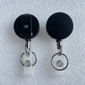 M-014-4Cm Màu Đen Mờ Vòng Yoyo Kim Loại Nhiệm Vụ Nặng Nề Huy Hiệu Reel Clip Keychain Có Thể Thu Vào Đa-Công Cụ Huy Hiệu Chủ