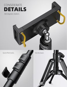 Lamiwall FT02 có thể điều chỉnh nhôm hợp kim sàn Tripod <span class=keywords><strong>Tablet</strong></span> Đứng cho 4.7-12.9 inch các thiết bị lên đến 64.9 inch cao - Product Image 6