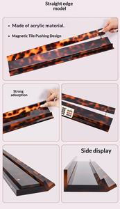 Regla <span class=keywords><strong>de</strong></span> Mahjong Royal, Soporte y Regla <span class=keywords><strong>de</strong></span> Acrílico para Fichas <span class=keywords><strong>de</strong></span> Mahjong, Varios Diseños con Ranuras para Tarjetas, Bordes Ondulados y Rectos, Mahjong Americano - Product Image 6