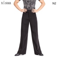 Pantalon de danse latine moderne pour hommes, haut de gamme, compétition, noir