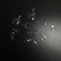 Style de luxe couverture complète naturel clair bout rond ongles conseils Gel doux haute qualité Uv Gel faux orteil court ongles conseils