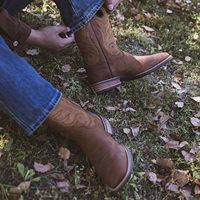 Bottes de cowboy occidentales mi-hautes pour hommes, peintes à la main, en cuir pleine fleur, tige en cuir de vachette, semelle composite 4 couches, fabriquées en Chine (4,6 étoiles)