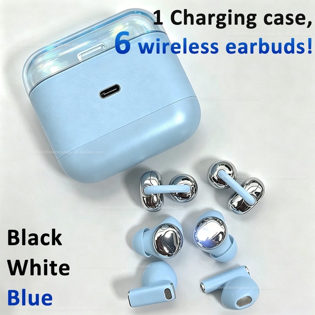 NE-Y239 6-in-1 Wireless Earbuds, (Clip-on / Semi-in-Ear / Sleep Earbuds) 3 Styles Earphones with Clear Call, 3 Colors in Stock