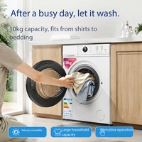 Home Use 10 KG Front-Load All-In-One Washer/Dryer Steam Care High Efficiency Fully-Auto Stainless Steel Drum Energy-Saving Smart
