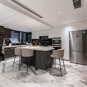 Juego de Muebles de Cocina Completos al por Mayor de China, Muebles de Cocina Grandes de Lujo en Gris Metálico para Casas Grandes - Product Image 1