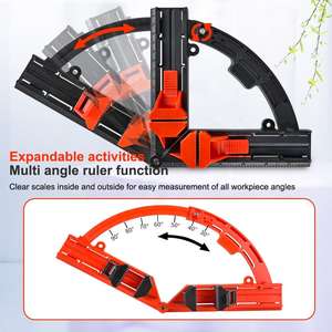 <span class=keywords><strong>Pince</strong></span> d'angle réglable pour le travail du bois avec mesure multi-angles de 30 <span class=keywords><strong>à</strong></span> 90 degrés pour un assemblage précis des cadres - Product Image 2