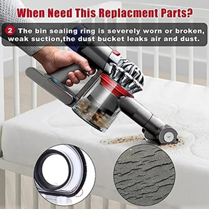 Couvercle <span class=keywords><strong>pour</strong></span> aspirateur <span class=keywords><strong>Dyson</strong></span> V7 V8 V11 V10 V12 V15-Bague d'étanchéité fixe supérieure des pièces de dépoussiérage de remplacement - Product Image 2