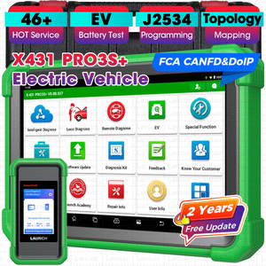 สินค้าในสต็อก US/UK/EU จัดส่งภายใน 3 วัน LAUNCH X431 PRO3S+ EV เครื่องสแกนวินิจฉัยยานยนต์แบบสองทิศทาง obd2 ECU Coding - Product Image 6