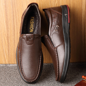 Mocasines Casuales de Cuero para Hombre, Tacón Bajo, Piel de Vacuno de Primera Calidad, Suela de Goma, Zapatos Cómodos para Caminar, Talla 45 46 - Product Image 1