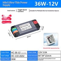 Alimentation à découpage MWISH Mini petit volume AC110-265V 12V 24V pour boîte lumineuse publicitaire, transformateur de bande lumineuse linéaire, driver LED