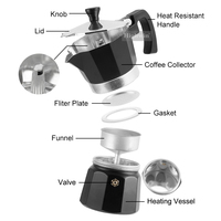 Cafetière Moka en aluminium HIGHWIN 3/6/9/12 tasses, pour cuisinière, ensemble de cafetières Moka expresso