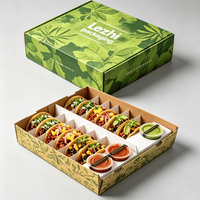 Boîte à emporter personnalisée pour empanadas avec compartiment pour sauce, en carton jetable, pour la restauration rapide, emballage pour dumplings à emporter