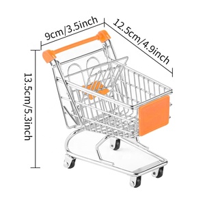 Petit chariot de supermarché charrette à bras jouet ornements décoratifs <span class=keywords><strong>mode</strong></span> métal stockage mini chariot - Product Image 6