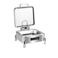 Chauffe-Plats Commercial de Luxe en Acier Inoxydable 304 avec Couvercle Visuel à Commande Tactile Intelligente pour Hôtels et Buffets