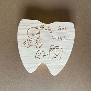 Scatola Portadenti in Legno Naturale Lucidato a Tema Amore, Regalo per Bambini/a con Ornamenti della Fata dei Denti, Forma Irregolare per Tutte le Festività - Product Image 2