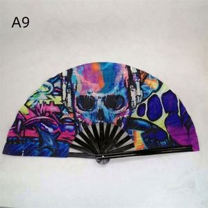 Folding Hand <b>Fan</b> for Rave UV Glow <b>Large</b> Bamboo <b>Fan</b> for Women and Men Clack <b>Fan</b> for Party Music Festivals and Decoration - Product Image 5