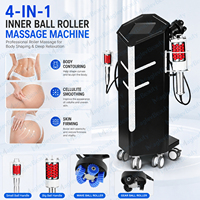 Machine de drainage lymphatique à haute vitesse 1400 tr/min avec 4 poignées à rouleaux internes pour la réduction de la cellulite, le soulagement musculaire et l'amincissement, usage professionnel en salon