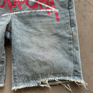 Pantalones cortos de mezclilla con cuentas de diseñador para hombre con pantalones cortos de mezclilla personalizados Sun Fade y pantalones cortos Casuales - Product Image 4