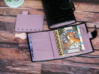 Planificateur de reliure A6 A7 motif crocodile personnalisé court longueur anneau de feuilles mobiles portefeuille fermeture à bouton Logo personnalisé portable