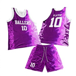 ชุดเสื้อบาสเก็ตบอลตาข่ายแบบซับลิเมชั่นสั่งทำพิเศษของ Ballers สีไล่ระดับ แขนกุด ระบายเหงื่อ แห้งเร็ว ชุดยูนิฟอร์มสำหรับผู้ใหญ่แบบ unisex - Product Image 1