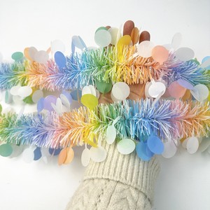 DAMAI Easter Decoration Macaron Color Foil Fringe Garland Party Tinsel Streamer for Easter Kids Day Christmas Plastic Material - Product Image 1