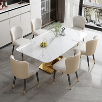 Chaises de salle à manger en or Vente en gros Luxe nordique bois Mobilier d'intérieur pour la maison Salle à manger pour restaurant Chaises de salle à manger modernes en cuir et métal