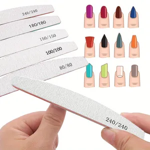Lime à ongles professionnelle 80/100/150/180/240, papier de verre épais et résistant, lime demi-lune, accessoires et outils pour ongles, 1/3/5/10 pièces - Product Image 3