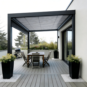 Pérgola Residencial Moderna y Minimalista <span class=keywords><strong>de</strong></span> 3x3m con Techo <span class=keywords><strong>de</strong></span> Láminas, Estructura <span class=keywords><strong>de</strong></span> Aluminio Ligera, Impermeable y Ecológica para Patio Trasero - Product Image 6