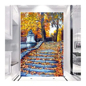 Árbol diamantes de imitación arte diamante bordado paisaje otoño completo cuadrado redondo 5D DIY diamante pintura mosaico decoración del hogar