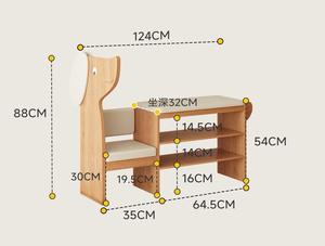Chaise de loisirs petit chien banc à chaussures parent-enfant banc d'entrée de la maison banc de porche étagère à chaussures tout-en-un chaise de loisirs armoire à chaussures - Product Image 4