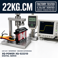 Servomoteur sans noyau 22KG XQ-S2221D, boîtier en aluminium CNC, engrenage en acier inoxydable, haute vitesse 0.10s, étanche, 8.4V, pour avion RC et UAV