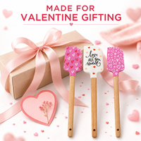 Spatule en silicone de taille moyenne pour la Saint-Valentin, transfrontalière, avec motif imprimé, pour pâtisserie et crème, compatible contact alimentaire