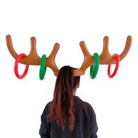 Décoration de Noël, jouet gonflable en PVC, bois de renne, cornes de cerf avec anneau gonflable pour fête