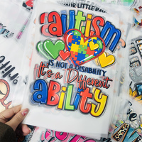 Autocollants personnalisés pour transfert thermique, imperméables, en PET, à repasser, motifs floraux « Mama » pour vêtements