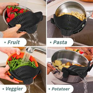 Wholesale Kitchen Splatter Screen Adjustable Silicone Strainer Clip for Drain Pot Pasta and Food Basket Shape with Oil Usage - Product Image 5