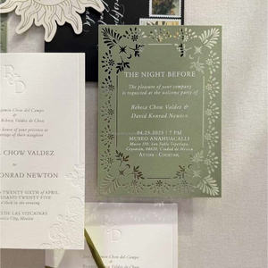 Tarjetas de Invitación de Boda con Grabado Personalizado, Impresión en Vainilla, Diseño Personalizado, Papel de Algodón, Impresión Tipográfica en Dorado - Product Image 1