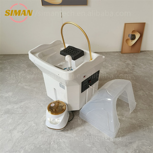 Station de lavage de cheveux commerciale Siman <span class=keywords><strong>sans</strong></span> raccordement au réseau, réservoir d'eaux usées 30L, chauffe-eau 220V, autoportante, mobile, pour salon - Product Image 5