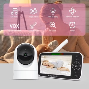 Caméra de surveillance pour bébé 5 pouces 720P avec haute résolution à prix avantageux - Product Image 4