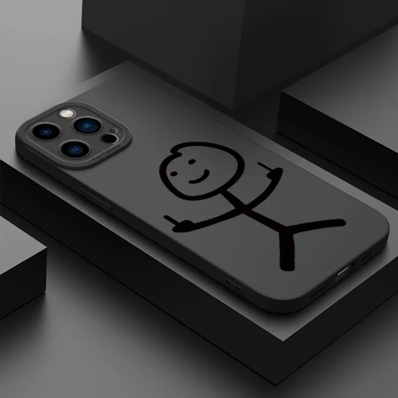 Cartoon Matchman Handy hülle für iPhone 11 12 13 14 Pro Max Mini XR XS X 7 8 Plus SE2020 Stoß feste matte weiche TPU Silikon hülle