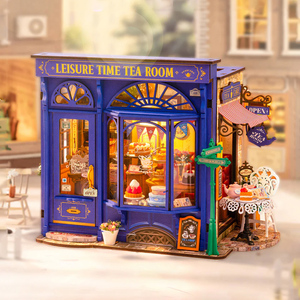 <span class=keywords><strong>Robotime</strong></span> Rolife Bois Artisanat Jouets Cadeaux DG171 Loisirs Salon de Thé 3D Bois Puzzles DIY <span class=keywords><strong>Miniature</strong></span> Maison - Product Image 1