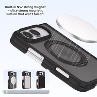 360 °   Casing Ponsel Magnetik dengan Ring Kickstand Putar untuk iPhone Duo, Perlindungan Engsel Penuh, Ramah Kulit, Matte, Grosir