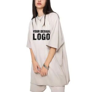 T-shirt pour femme en coton délavé vintage, style hip-hop urbain, décontracté d'été, à épaules tombantes, dégradé de couleurs - Product Image 2