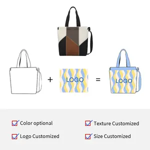 <span class=keywords><strong>Sac</strong></span> à <span class=keywords><strong>bandoulière</strong></span> tricoté pour femme, nouveau style, en tissu patchwork tendance, résistant à l'usure, en polyester, <span class=keywords><strong>avec</strong></span> une seule sangle - Product Image 5