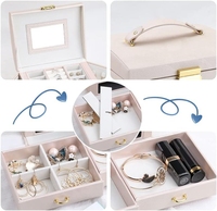 Grand tiroir en cuir PU Boîtes à bijoux Boucles d'oreilles Bague Collier Montres Mallette de rangement pour bijoux
